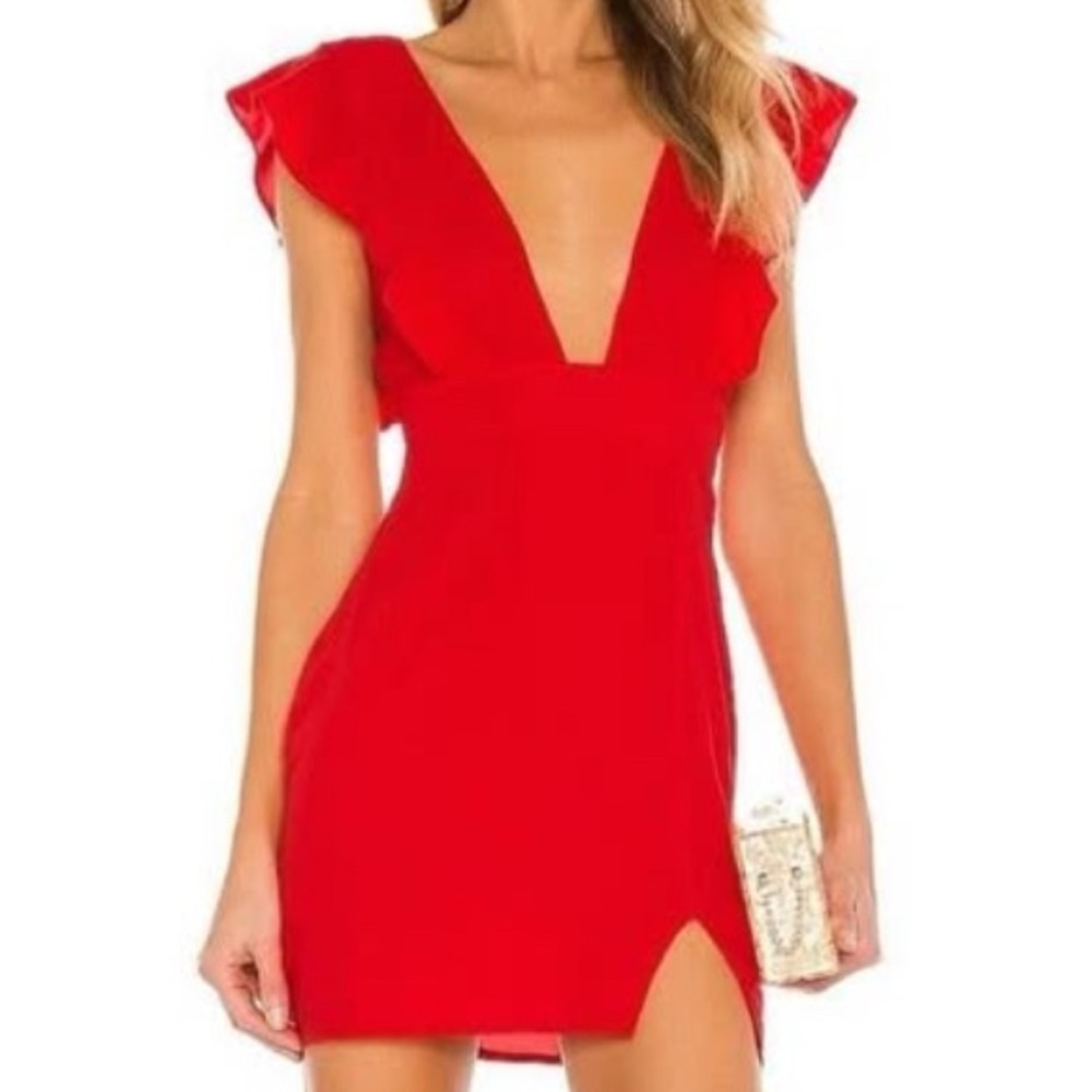 Red dress - perfect for homecoming, wedding or any social occasion.  

Sz 0